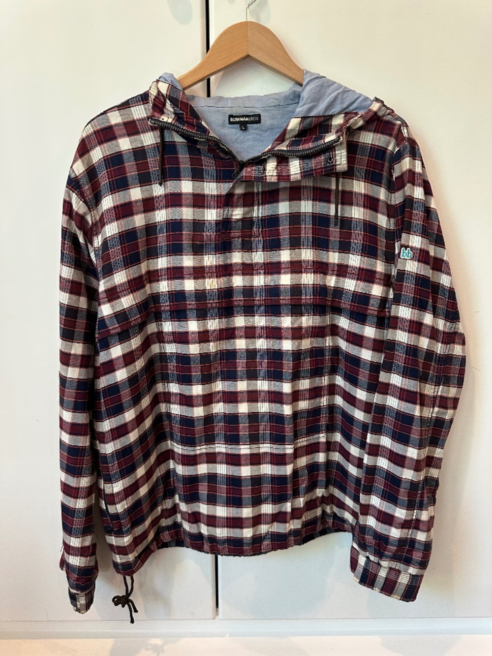 Burkman Bros Men’s Plaid Pullover Jacket Size L
